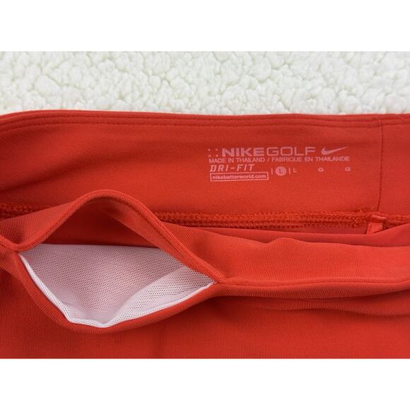 Nike Golf Skort Dri-FIT Womens Large Orange White Swoosh Pickleball Skirt - Picture 2 of 7